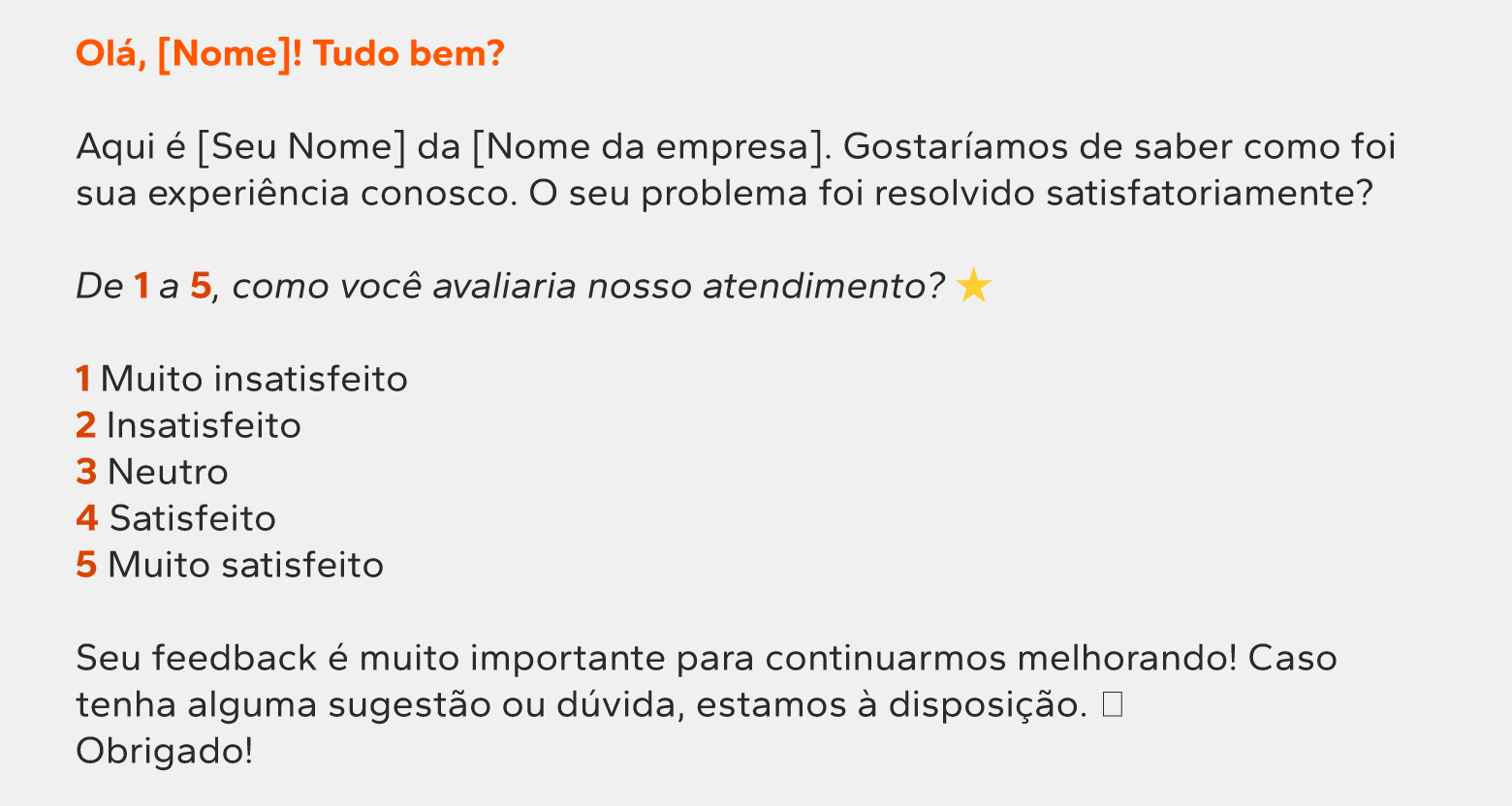 exemplo de e-mail de coleta de feedback
