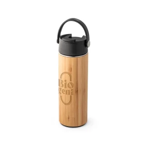 Garrafa térmica de bambu design elegante e funcional, 12 opções de squeezes personalizadas para presentear
