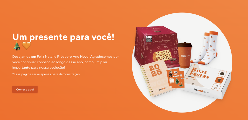 página de resgate beuni brindes personalizados
