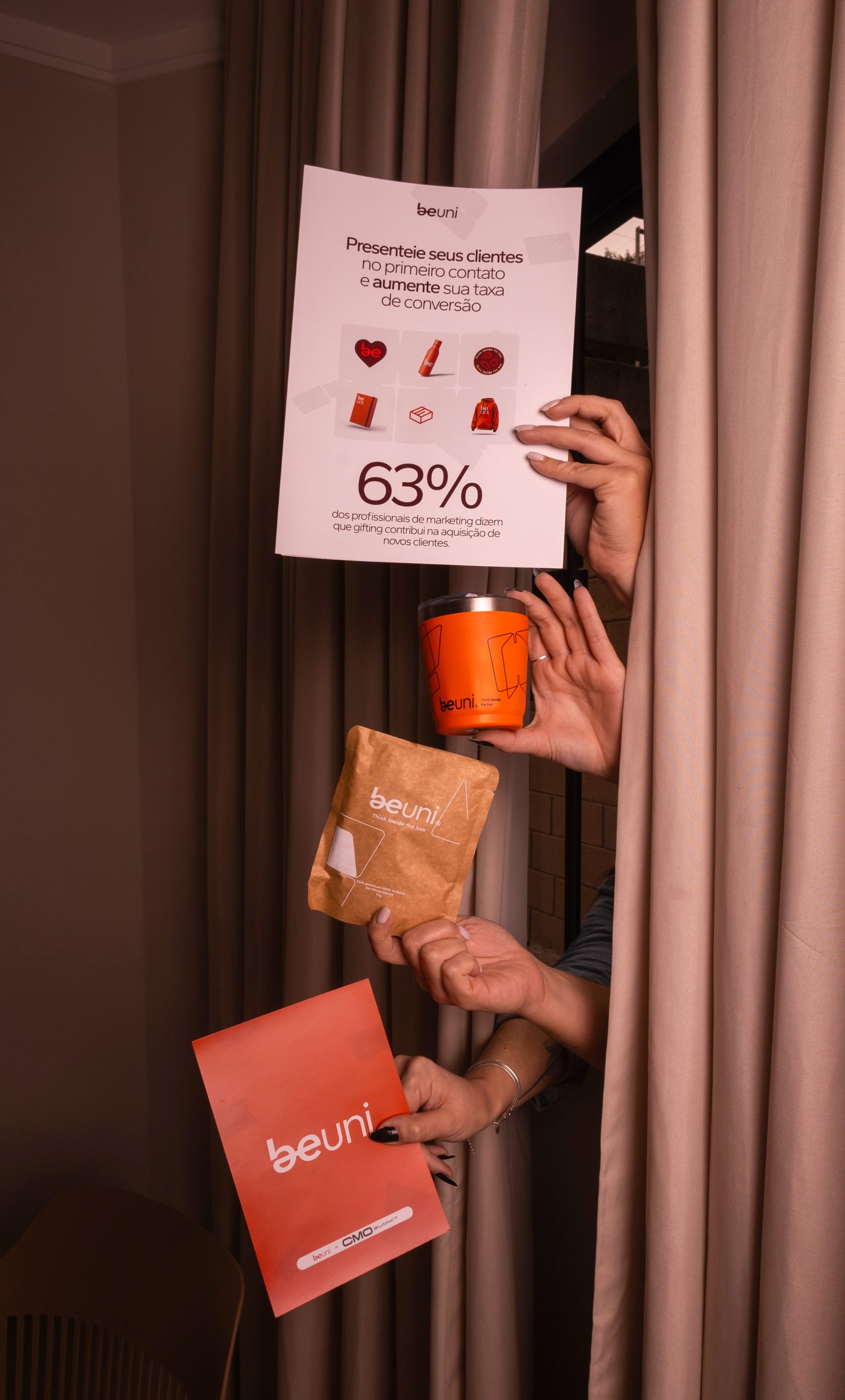 Produtos beuni apresentados em uma composição de final de ano